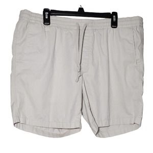 Chaps Men's Size XL Beige Mid Rise Shorts Drawstring Pockets 100% Cotton